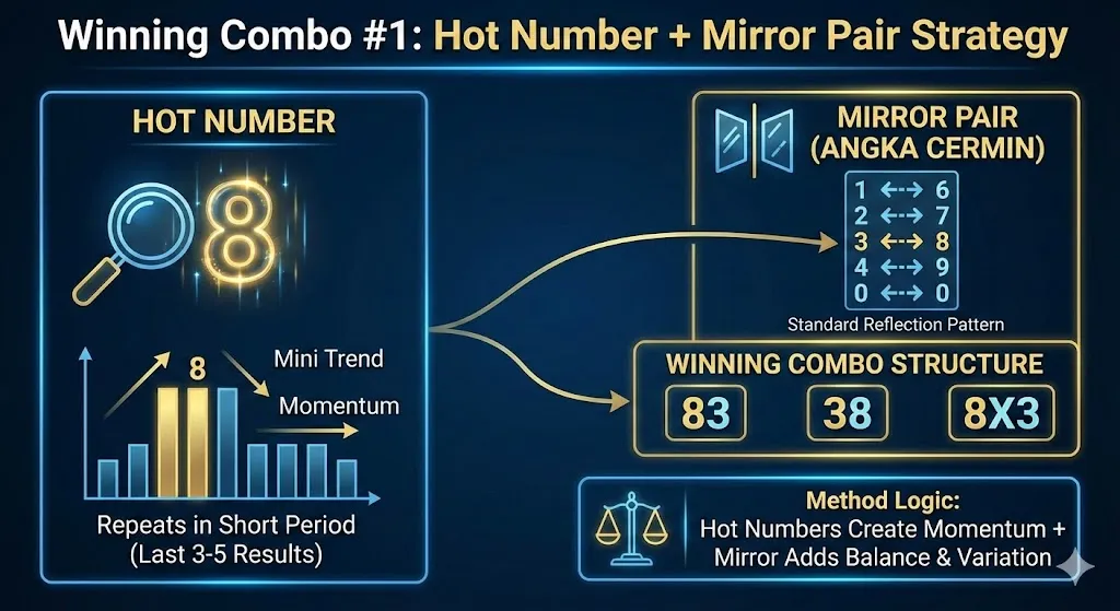 Live HK draw - Winning Combo 1 - Hot Number with Mirror Pair